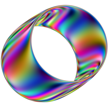 Şeffaf bir arkaplanda izole edilmiş yanardöner geometrik üç boyutlu şekil. Moda soyut holografik tasarım ögesi.