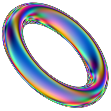 Şeffaf bir arkaplanda izole edilmiş yanardöner geometrik üç boyutlu şekil. Moda soyut holografik tasarım ögesi.