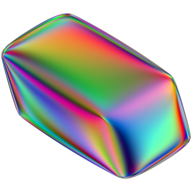 Şeffaf bir arkaplanda izole edilmiş yanardöner geometrik üç boyutlu şekil. Moda soyut holografik tasarım ögesi.