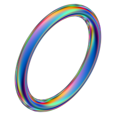 Şeffaf bir arkaplanda izole edilmiş yanardöner geometrik üç boyutlu şekil. Moda soyut holografik tasarım ögesi.