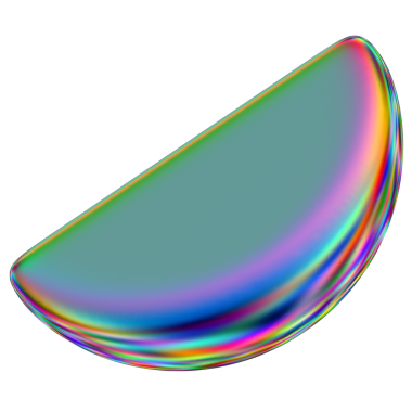 Şeffaf bir arkaplanda izole edilmiş yanardöner geometrik üç boyutlu şekil. Moda soyut holografik tasarım ögesi.