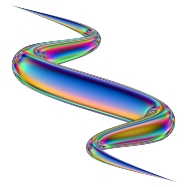 Şeffaf bir arkaplanda izole edilmiş yanardöner geometrik üç boyutlu şekil. Moda soyut holografik tasarım ögesi.