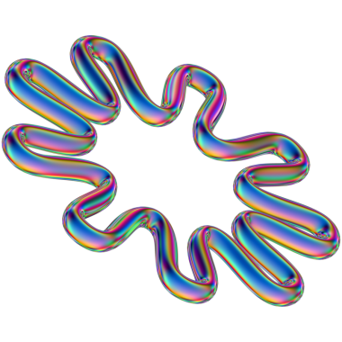 Şeffaf bir arkaplanda izole edilmiş yanardöner geometrik üç boyutlu şekil. Moda soyut holografik tasarım ögesi.