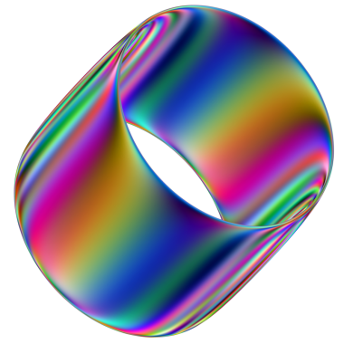 Şeffaf bir arkaplanda izole edilmiş yanardöner geometrik üç boyutlu şekil. Moda soyut holografik tasarım ögesi.