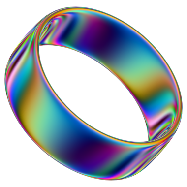 Şeffaf bir arkaplanda izole edilmiş yanardöner geometrik üç boyutlu şekil. Moda soyut holografik tasarım ögesi.