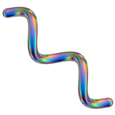 Şeffaf bir arkaplanda izole edilmiş yanardöner geometrik üç boyutlu şekil. Moda soyut holografik tasarım ögesi.