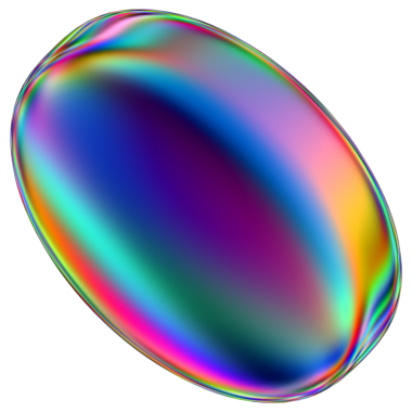 Şeffaf bir arkaplanda izole edilmiş yanardöner geometrik üç boyutlu şekil. Moda soyut holografik tasarım ögesi.