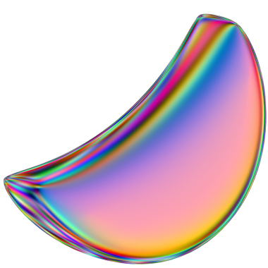 Şeffaf bir arkaplanda izole edilmiş yanardöner geometrik üç boyutlu şekil. Moda soyut holografik tasarım ögesi.