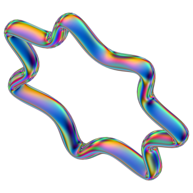 Şeffaf bir arkaplanda izole edilmiş yanardöner geometrik üç boyutlu şekil. Moda soyut holografik tasarım ögesi.