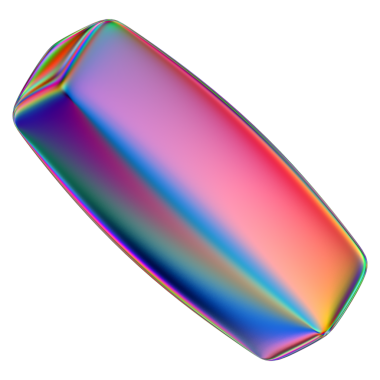 Şeffaf bir arkaplanda izole edilmiş yanardöner geometrik üç boyutlu şekil. Moda soyut holografik tasarım ögesi.