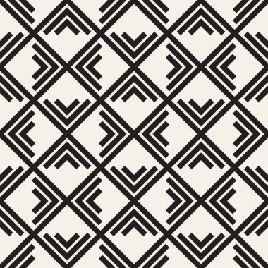 Vektör kusursuz desen. Geometrik elementler tekrarlanıyor. Modaya uygun tek renkli soyut arkaplan tasarımı.