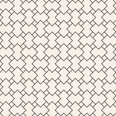 Vektör kusursuz desen. Geometrik elementler tekrarlanıyor. Modaya uygun tek renkli soyut arkaplan tasarımı.