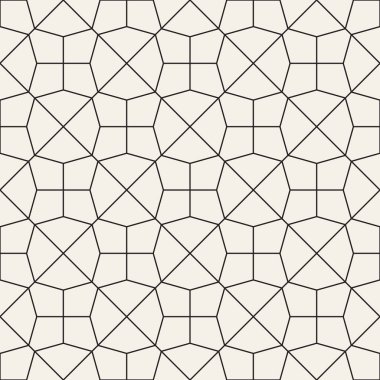 Vektör kusursuz desen. Geometrik elementler tekrarlanıyor. Modaya uygun tek renkli soyut arkaplan tasarımı.