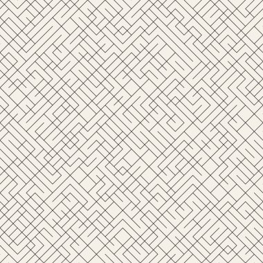 Düzensiz Çizgilerle Minimalist Vektör Kusursuz Geometrik Labirent Düzeni. Modern Moda Soyut Tasarımları için Mükemmel Arkaplan.
