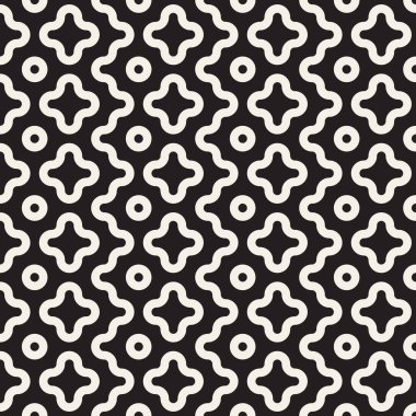 Vektör kusursuz desen. Geometrik soyut elementler tekrarlanıyor. Modaya uygun tek renkli arkaplan tasarımı.