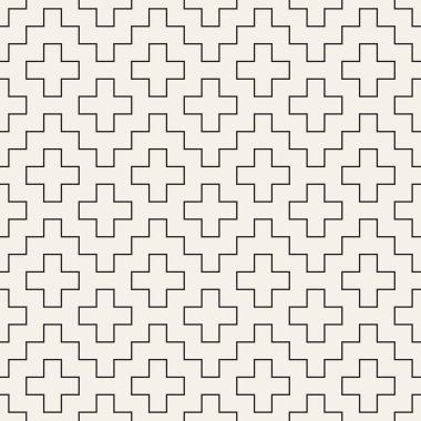 Sashiko 'dan esinlenilmiş siyah beyaz geometrik kusursuz vektör deseni. Japon tarzında tek renkli yinelenen arka plan tasarımı.