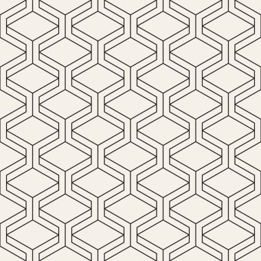 Vektör kusursuz desen. Geometrik soyut elementler tekrarlanıyor. Modaya uygun tek renkli arkaplan tasarımı.