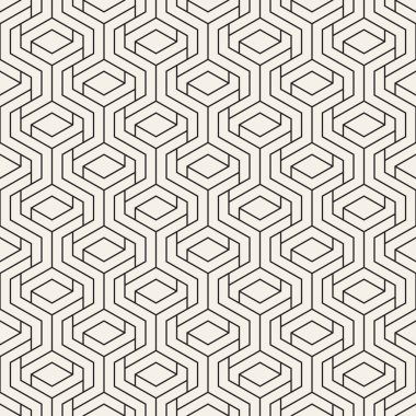 Vektör kusursuz desen. Geometrik soyut elementler tekrarlanıyor. Modaya uygun tek renkli arkaplan tasarımı.