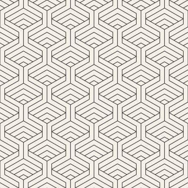 Vektör kusursuz desen. Geometrik soyut elementler tekrarlanıyor. Modaya uygun tek renkli arkaplan tasarımı.