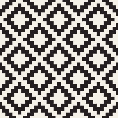 Vektör kusursuz desen. Geometrik soyut elementler tekrarlanıyor. Modaya uygun tek renkli arkaplan tasarımı.