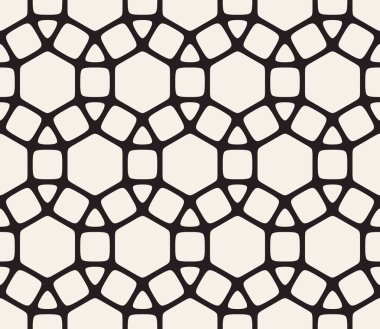 Vektör kusursuz desen. Geometrik soyut elementler tekrarlanıyor. Modaya uygun tek renkli arkaplan tasarımı.