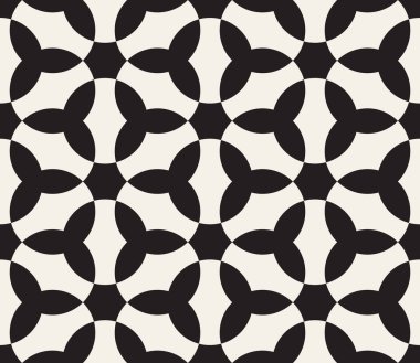 Vektör kusursuz desen. Geometrik soyut elementler tekrarlanıyor. Modaya uygun tek renkli arkaplan tasarımı.