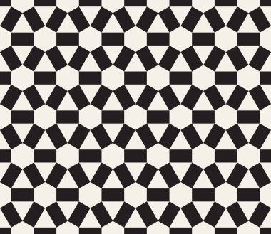 Vektör kusursuz desen. Geometrik soyut elementler tekrarlanıyor. Modaya uygun tek renkli arkaplan tasarımı.