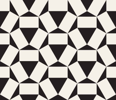 Vektör kusursuz desen. Geometrik soyut elementler tekrarlanıyor. Modaya uygun tek renkli arkaplan tasarımı.