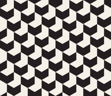 Vektör kusursuz desen. Geometrik soyut elementler tekrarlanıyor. Modaya uygun tek renkli arkaplan tasarımı.