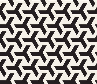 Vektör kusursuz desen. Geometrik soyut elementler tekrarlanıyor. Modaya uygun tek renkli arkaplan tasarımı.