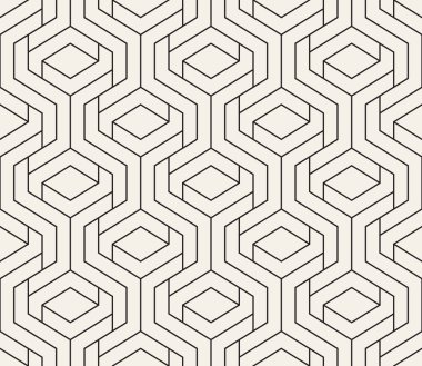 Vektör kusursuz desen. Geometrik soyut elementler tekrarlanıyor. Modaya uygun tek renkli arkaplan tasarımı.