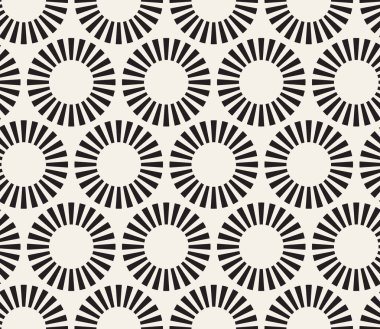 Vektör kusursuz desen. Geometrik soyut elementler tekrarlanıyor. Modaya uygun tek renkli arkaplan tasarımı.