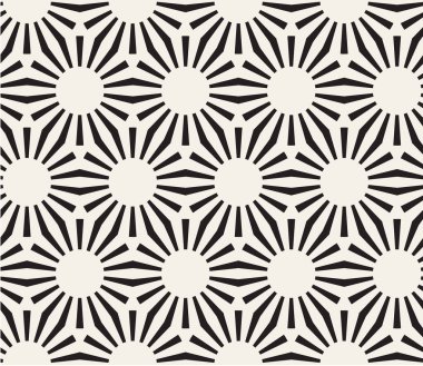 Vektör kusursuz desen. Geometrik soyut elementler tekrarlanıyor. Modaya uygun tek renkli arkaplan tasarımı.