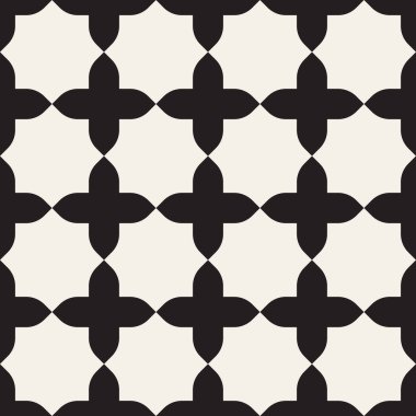 Vektör kusursuz desen. Geometrik soyut elementler tekrarlanıyor. Modaya uygun tek renkli arkaplan tasarımı.