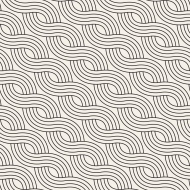 Vektör kusursuz desen. Geometrik soyut elementler tekrarlanıyor. Modaya uygun tek renkli arkaplan tasarımı.