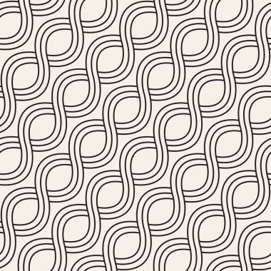 Vektör kusursuz desen. Geometrik soyut elementler tekrarlanıyor. Modaya uygun tek renkli arkaplan tasarımı.