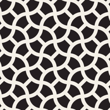 Vektör kusursuz desen. Geometrik soyut elementler tekrarlanıyor. Modaya uygun tek renkli arkaplan tasarımı.