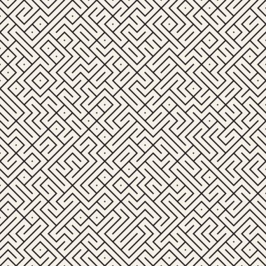 Vektör kusursuz desen. Geometrik soyut elementler tekrarlanıyor. Modaya uygun tek renkli arkaplan tasarımı.