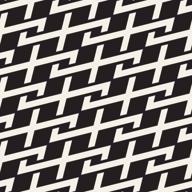 Vektör kusursuz desen. Geometrik soyut elementler tekrarlanıyor. Modaya uygun tek renkli arkaplan tasarımı.