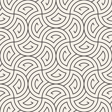 Vektör kusursuz desen. Geometrik soyut elementler tekrarlanıyor. Modaya uygun tek renkli arkaplan tasarımı.