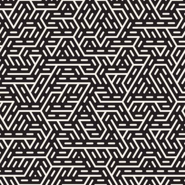 Vektör kusursuz desen. Geometrik soyut elementler tekrarlanıyor. Modaya uygun tek renkli arkaplan tasarımı.