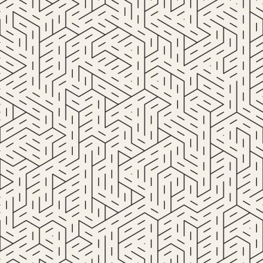Vektör kusursuz desen. Geometrik soyut elementler tekrarlanıyor. Modaya uygun tek renkli arkaplan tasarımı.