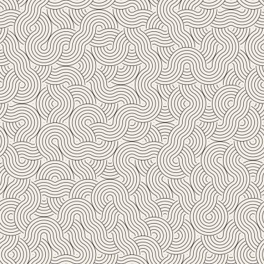 Vektör kusursuz desen. Geometrik soyut elementler tekrarlanıyor. Modaya uygun tek renkli arkaplan tasarımı.