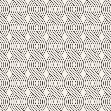 Vektör kusursuz desen. Geometrik soyut elementler tekrarlanıyor. Modaya uygun tek renkli arkaplan tasarımı.