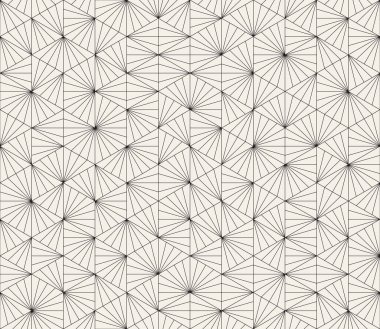 Vektör kusursuz desen. Geometrik soyut elementler tekrarlanıyor. Modaya uygun tek renkli arkaplan tasarımı.