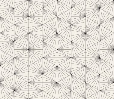 Vektör kusursuz desen. Geometrik soyut elementler tekrarlanıyor. Modaya uygun tek renkli arkaplan tasarımı.