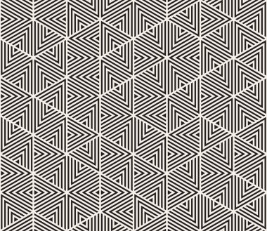 Vektör kusursuz desen. Geometrik soyut elementler tekrarlanıyor. Modaya uygun tek renkli arkaplan tasarımı.