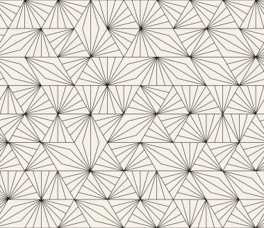 Vektör kusursuz desen. Geometrik soyut elementler tekrarlanıyor. Modaya uygun tek renkli arkaplan tasarımı.