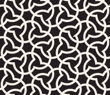 Vektör kusursuz desen. Geometrik soyut elementler tekrarlanıyor. Modaya uygun tek renkli arkaplan tasarımı.