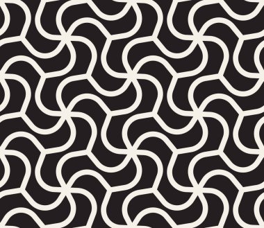 Vektör kusursuz desen. Geometrik soyut elementler tekrarlanıyor. Modaya uygun tek renkli arkaplan tasarımı.